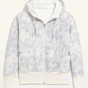 🩵Old Navy Girls Sm. 6-7 Long Sleeve Dynamic Fleece Zip-up Hoodie in Blue Print